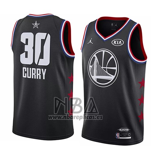 Camiseta All Star 2019 Golden State Warriors Stephen Curry NO 30 Negro